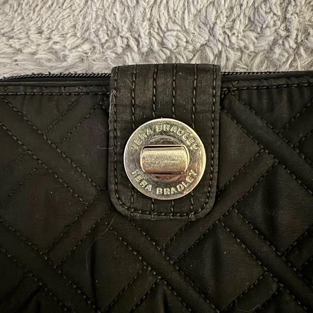 VERA BRADLEY Black Turn Key Quilted Wallet